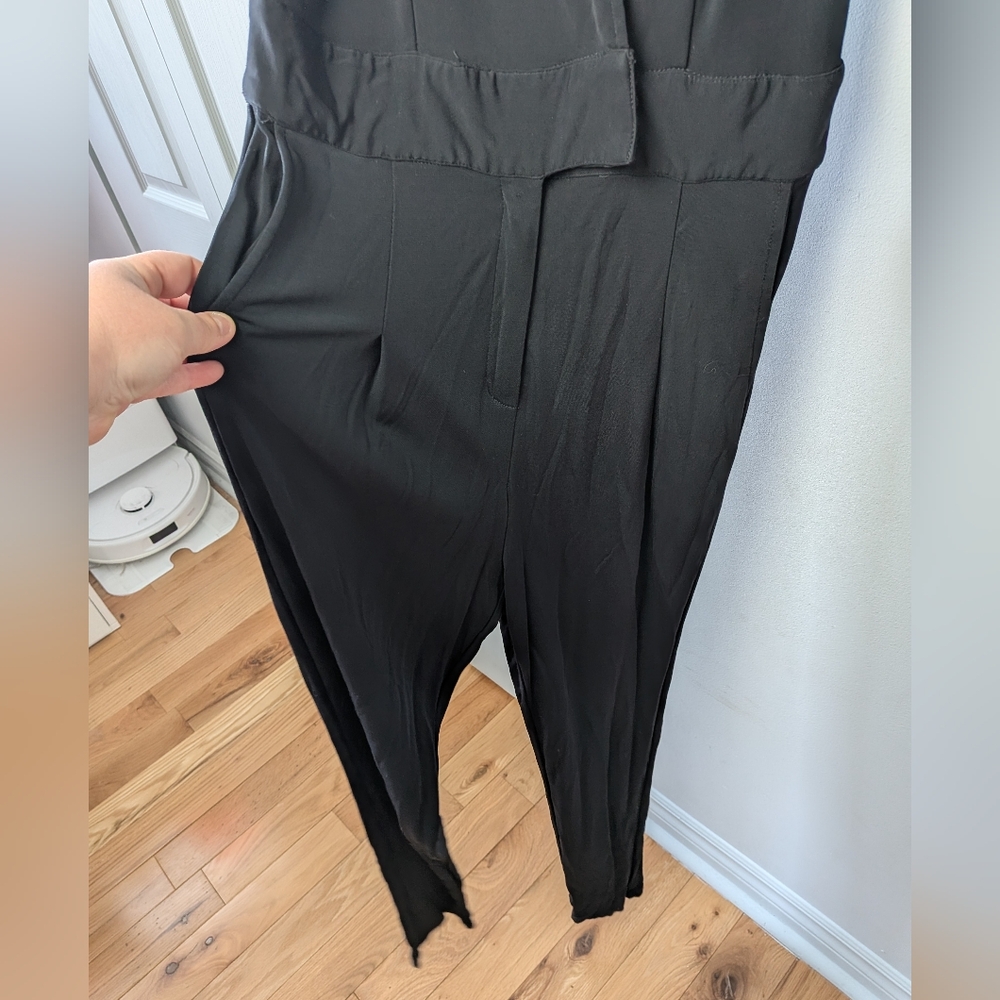 GANNI Marilyn Black Romper Sleeveless Size XS elegant Formal V Neck Feminine - Picture 7 of 16